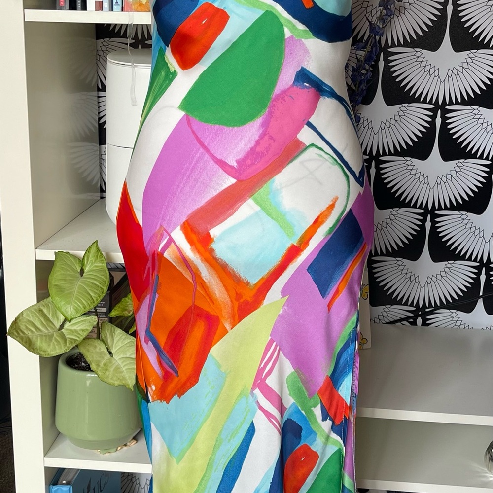 Colorful Abstract Print Dress